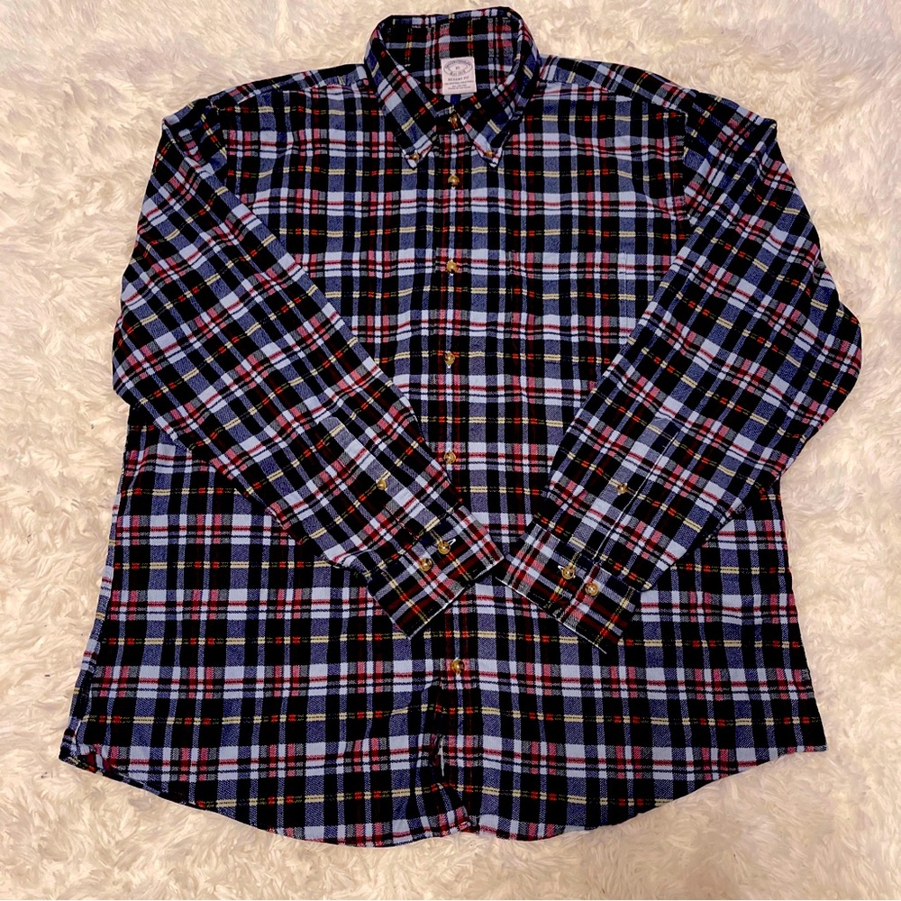 Brooks Brothers Plaid Flannel Long sleeve Shirt Cotton Size Xl Large